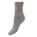 Load image into Gallery viewer, luscious scarves wool socks Ladies Joya Fluffy Sheep Socks , Wool Blend , Grey 4-7 WS485
