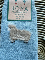 Load image into Gallery viewer, luscious scarves wool socks Ladies Joya Fluffy Sheep Socks , Wool Blend , Grey 4-7 WS485
