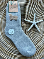 Load image into Gallery viewer, luscious scarves wool socks Ladies Joya Fluffy Sheep Socks , Wool Blend , Grey 4-7 WS485

