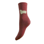 Load image into Gallery viewer, luscious scarves wool socks Ladies Joya Fluffy Sheep Socks , Wool Blend , Pink 4-7 WS504
