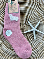 Load image into Gallery viewer, luscious scarves wool socks Ladies Joya Fluffy Sheep Socks , Wool Blend , Pink 4-7 WS504
