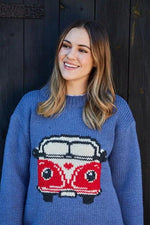 Load image into Gallery viewer, luscious scarves wool sweater Pachamama Happy Camper Sweater
