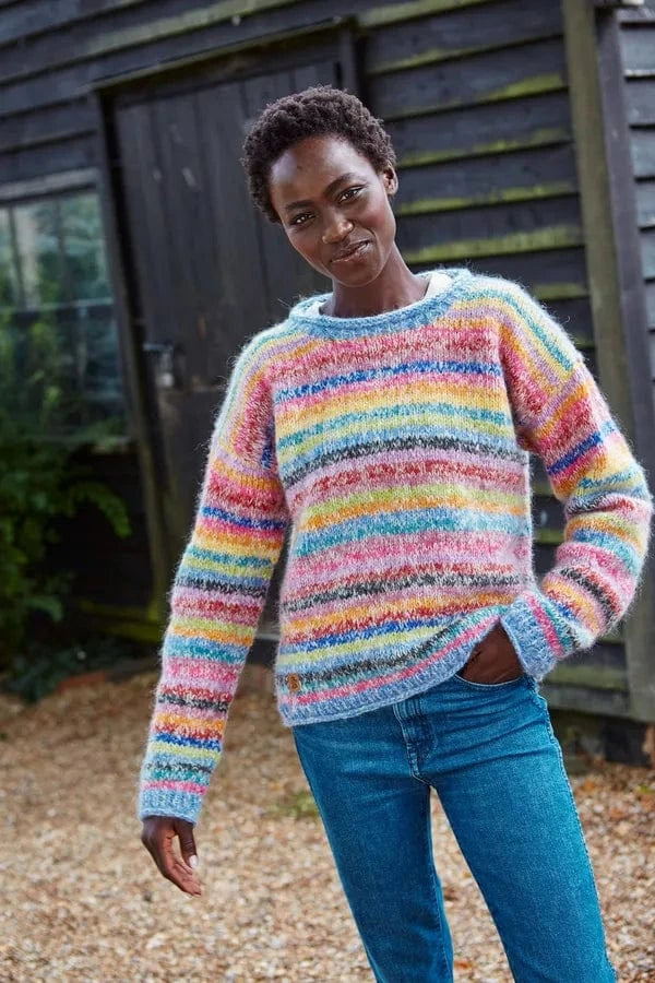 luscious scarves wool sweater Pachamama San Francisco San Francisco Pastel Rainbow Sweater , Handmade , Fairtrade