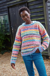 luscious scarves wool sweater Pachamama San Francisco San Francisco Pastel Rainbow Sweater , Handmade , Fairtrade