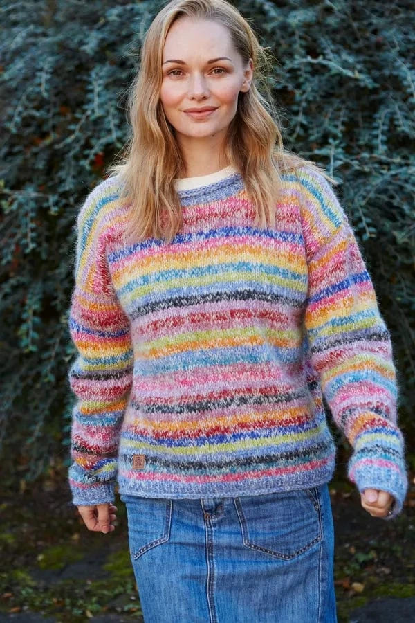 luscious scarves wool sweater Pachamama San Francisco San Francisco Pastel Rainbow Sweater , Handmade , Fairtrade