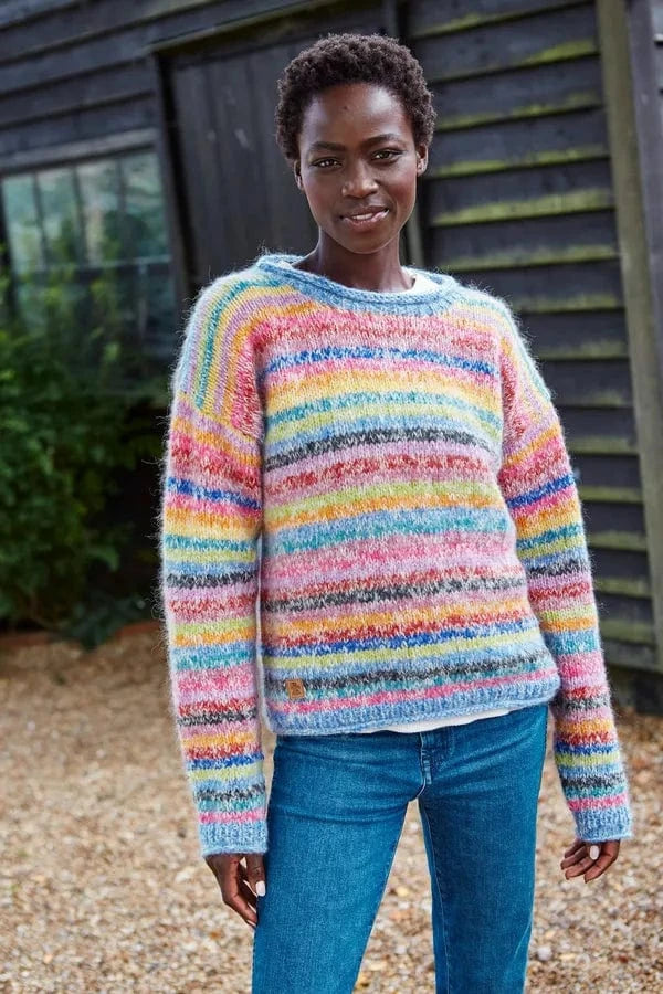 luscious scarves wool sweater Pachamama San Francisco San Francisco Pastel Rainbow Sweater , Handmade , Fairtrade