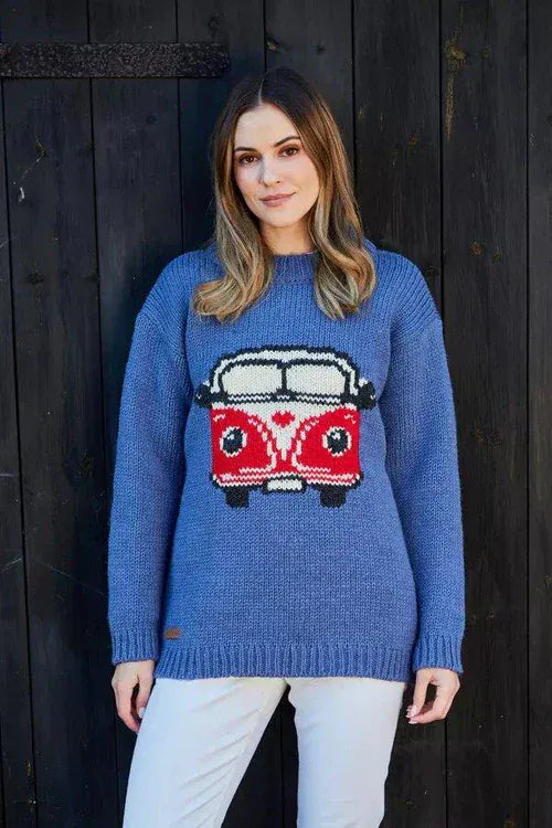 luscious scarves wool sweater S Pachamama Happy Camper Sweater