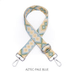 Load image into Gallery viewer, lusciousscarves Apparel &amp; Accessories Aztec-Pale Blue Slim Interchangeable Handbag Straps with Silver Hardware

