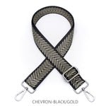 Load image into Gallery viewer, lusciousscarves Apparel &amp; Accessories Chevron-Gold Slim Interchangeable Handbag Straps with Silver Hardware
