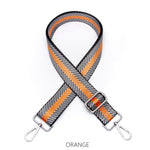 Load image into Gallery viewer, lusciousscarves Apparel &amp; Accessories Chevron-Orange Stripe Slim Interchangeable Handbag Straps with Silver Hardware
