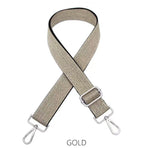 Load image into Gallery viewer, lusciousscarves Apparel &amp; Accessories Gold plain Slim Interchangeable Canvas Hand bag Straps with Silver Hardware
