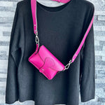 Load image into Gallery viewer, lusciousscarves Apparel &amp; Accessories Hot Pink Italian Leather Chest Bag.
