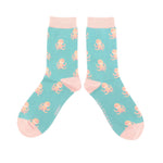 Load image into Gallery viewer, lusciousscarves Apparel &amp; Accessories Ladies Bamboo Socks , Little Octopuses Design, Miss Sparrow Duck Egg

