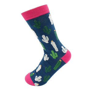 lusciousscarves Apparel & Accessories Ladies Cactus Design Bamboo Socks, Miss Sparrow Navy