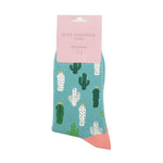 Load image into Gallery viewer, lusciousscarves Apparel &amp; Accessories Ladies Cactuses Design Bamboo Socks, Miss Sparrow Duck Egg
