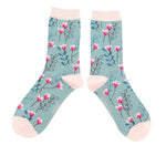 Load image into Gallery viewer, lusciousscarves Apparel &amp; Accessories Ladies Wild Flowers Bamboo Socks, Miss Sparrow Duck Egg
