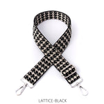 Load image into Gallery viewer, lusciousscarves Apparel &amp; Accessories Lattice-Black Slim Interchangeable Handbag Straps with Silver Hardware
