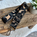Load image into Gallery viewer, lusciousscarves Apparel &amp; Accessories Leopard-Dark Grey Slim Interchangeable Handbag Straps with Silver Hardware
