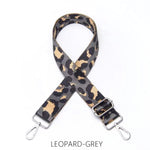 Load image into Gallery viewer, lusciousscarves Apparel &amp; Accessories Leopard-Grey Slim Interchangeable Handbag Straps with Silver Hardware
