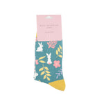 Load image into Gallery viewer, lusciousscarves Apparel &amp; Accessories Miss Sparrow Bamboo Socks ,Bunnies , Rabbits Design Ladies Teal,

