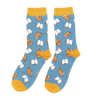 Load image into Gallery viewer, lusciousscarves Apparel &amp; Accessories Miss Sparrow Books Design Bamboo Socks, Ladies Blue
