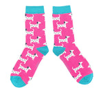 Load image into Gallery viewer, lusciousscarves Apparel &amp; Accessories Miss Sparrow Dalmatian Hearts Bamboo Socks, Ladies Pink
