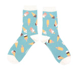 Load image into Gallery viewer, lusciousscarves Apparel &amp; Accessories Miss Sparrow Ice Creams Design Bamboo Socks, Duck Egg
