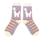 Load image into Gallery viewer, lusciousscarves Apparel &amp; Accessories Miss Sparrow Lilac llamas Bamboo Socks, Ladies
