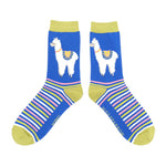 Load image into Gallery viewer, lusciousscarves Apparel &amp; Accessories Miss Sparrow Llamas Bamboo Socks, Ladies Blue
