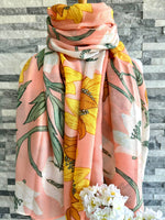 Load image into Gallery viewer, lusciousscarves Apparel &amp; Accessories Pink Anemone Floral Scarf.

