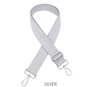 lusciousscarves Apparel & Accessories Slim Interchangeable Canvas Hand bag Straps with Silver Hardware