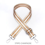 Load image into Gallery viewer, lusciousscarves Apparel &amp; Accessories Stripe-Champagne Slim Interchangeable Handbag Straps with Silver Hardware
