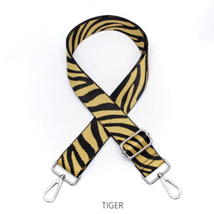 lusciousscarves Apparel & Accessories Tiger Slim Interchangeable Handbag Straps with Silver Hardware