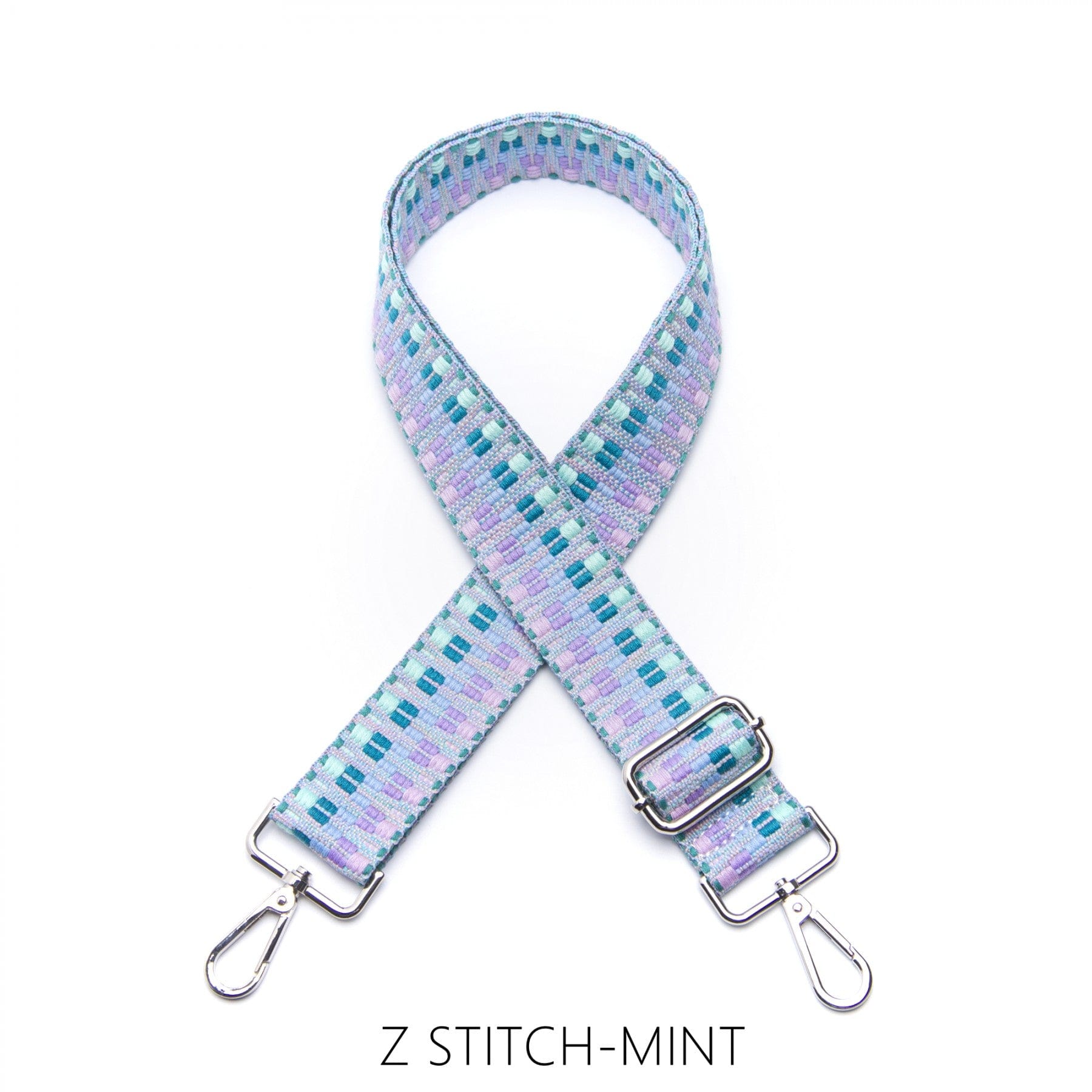 lusciousscarves Apparel & Accessories Z Stich-Mint Slim Interchangeable Handbag Straps with Silver Hardware