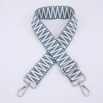 Load image into Gallery viewer, lusciousscarves Apparel &amp; Accessories Z Stitch-Blue Slim Interchangeable Handbag Straps with Silver Hardware
