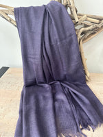 Load image into Gallery viewer, lusciousscarves Aubergine Plain Light Weight Cotton Blend Summer Scarf , Wrap, Shawl 26 Colours Available
