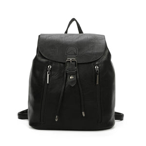 lusciousscarves Backpacks Black Faux  Leather Backpack , Rucksack with Leather