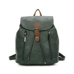 Load image into Gallery viewer, lusciousscarves Backpacks Green Faux  Leather Backpack , Rucksack with Leather

