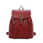 Load image into Gallery viewer, lusciousscarves Backpacks Red Faux  Leather Backpack , Rucksack with Leather
