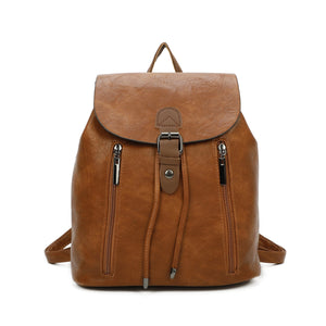 lusciousscarves Backpacks Tan Faux  Leather Backpack , Rucksack with Leather