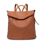Load image into Gallery viewer, lusciousscarves Backpacks Tan Woven Design Faux Vegan Leather Backpack
