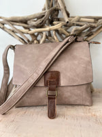 Load image into Gallery viewer, lusciousscarves Beige Faux Leather Small Square Crossbody Bag
