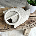 Load image into Gallery viewer, lusciousscarves Belts Cream Ladies Leather Circle Buckle Belt

