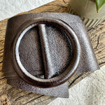 Load image into Gallery viewer, lusciousscarves Belts Metallic Grey Ladies Metallic Leather Circle Buckle Belt
