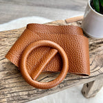 Load image into Gallery viewer, lusciousscarves Belts Tan Ladies Leather Circle Buckle Belt
