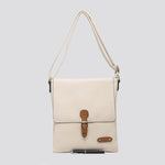 Load image into Gallery viewer, lusciousscarves Biege Soft Faux Leather Satchel Crossbody Bag.
