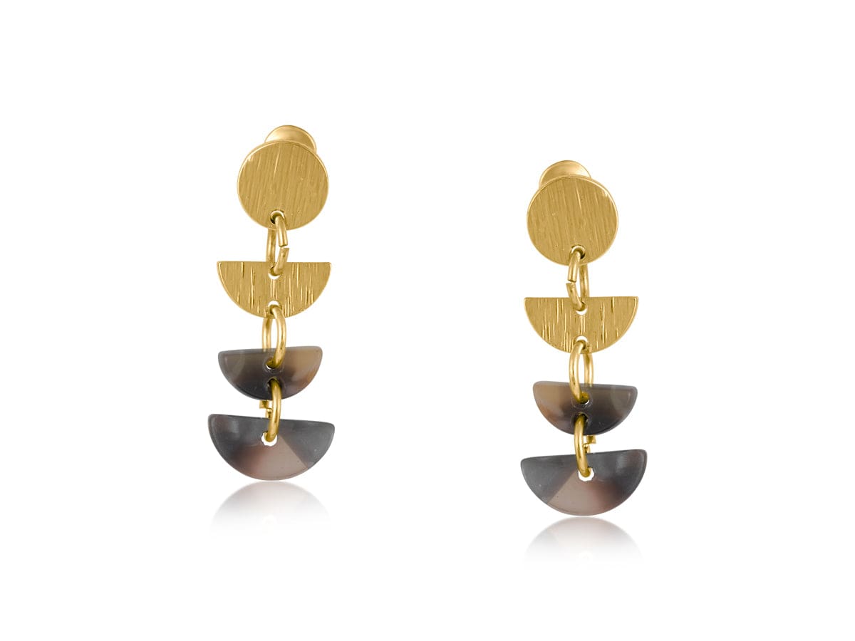 lusciousscarves Big Metal London Hortense Metal And Resin Statement Geo Statement Earrings Natural Nudes Mix