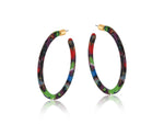 Load image into Gallery viewer, lusciousscarves Big Metal London Large Resin Hoop Earrings
