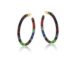 Load image into Gallery viewer, lusciousscarves Big Metal London Large Resin Hoop Earrings
