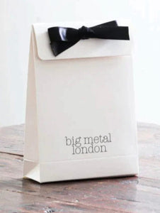 lusciousscarves Big Metal London Sophia Gold Metal And Resin Petal Dangle Earrings Black and Cream Mix